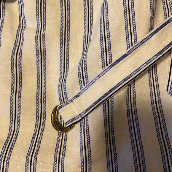Michael Kors Off the Shoulder Striped Linen Dress - Picture 3 of 5